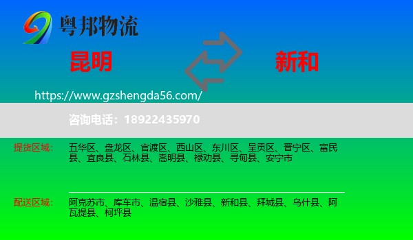 昆明到新和县物流专线