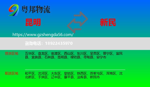 昆明到新民市物流专线