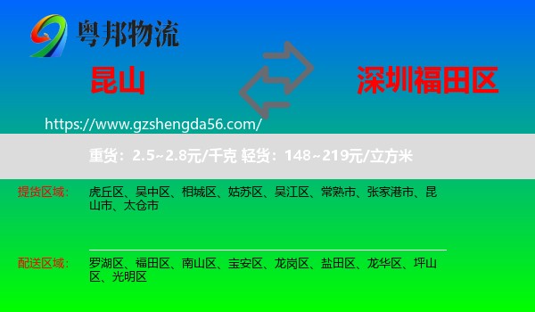昆山市到福田区物流专线