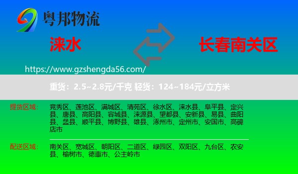 涞水县到南关区物流专线