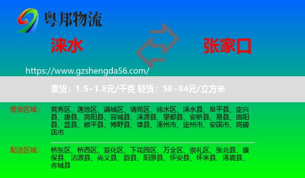 涞水县到张家口物流专线