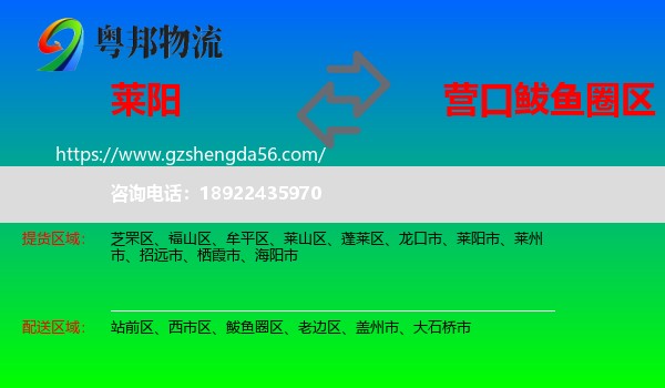 莱阳市到鲅鱼圈区物流专线