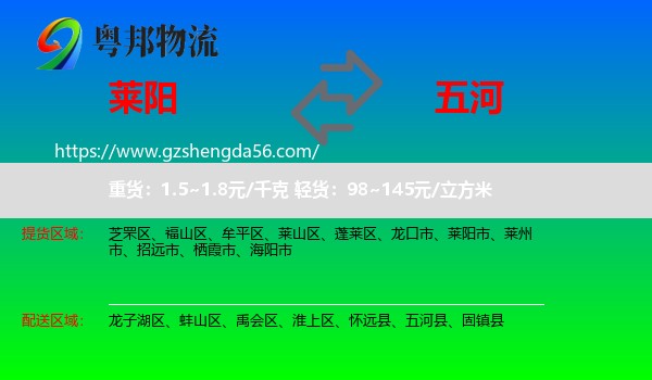 莱阳市到五河县物流专线