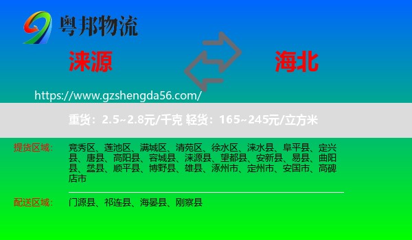 涞源县到海北物流
