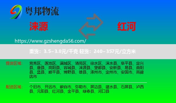 涞源县到红河物流