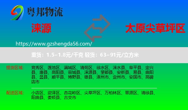 涞源县到尖草坪区物流专线