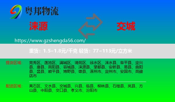 涞源县到交城县物流专线