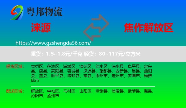 涞源县到解放区物流专线