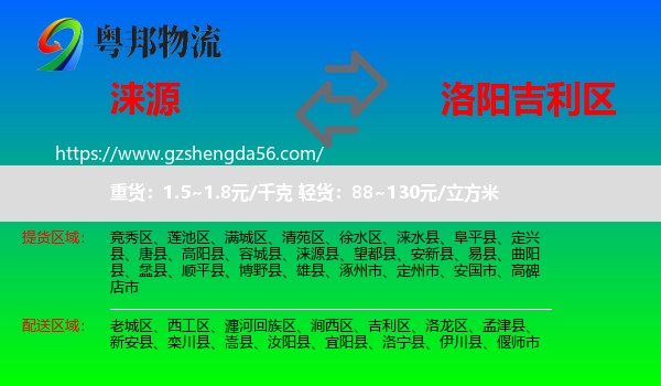 涞源县到吉利区物流专线