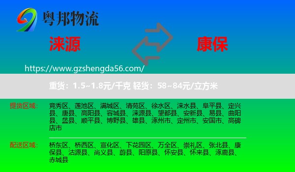 涞源县到康保县物流专线