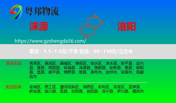 涞源县到洛阳物流