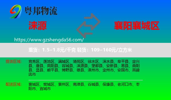 涞源县到襄城区物流专线