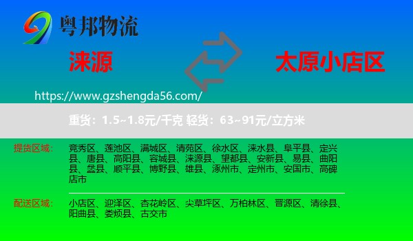 涞源县到小店区物流专线