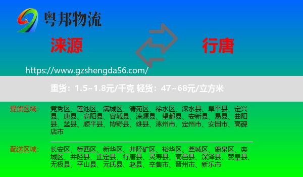 涞源县到行唐县物流专线
