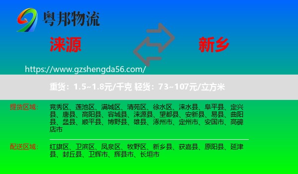 涞源县到新乡物流
