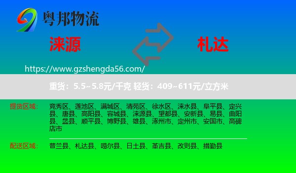 涞源县到札达县物流专线