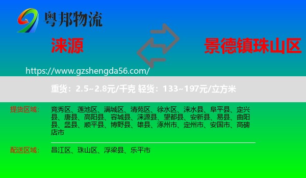 涞源县到珠山区物流专线