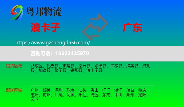 浪卡子县到广东物流专线