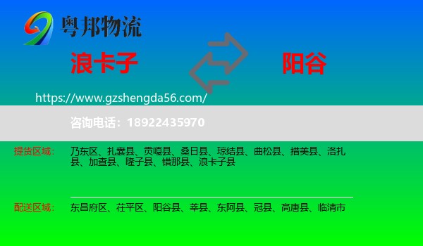 浪卡子县到阳谷县物流专线