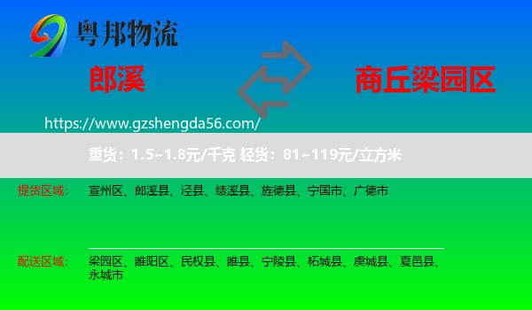 郎溪县到梁园区物流专线