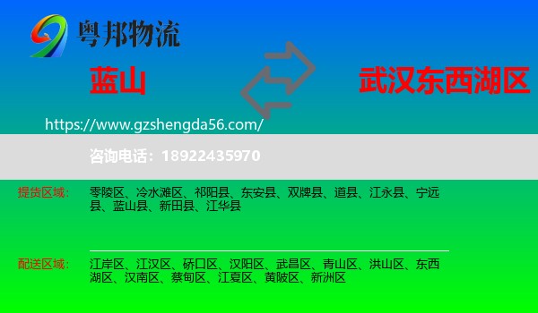 蓝山县到东西湖区物流专线