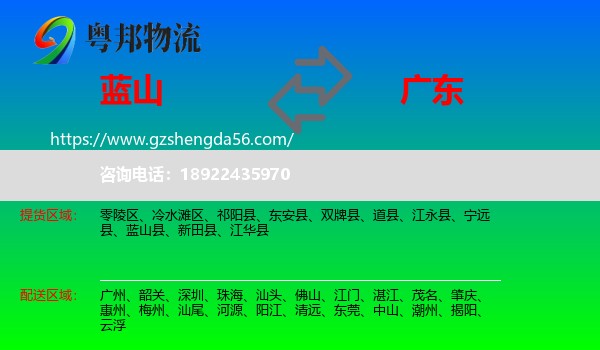 蓝山县到广东物流