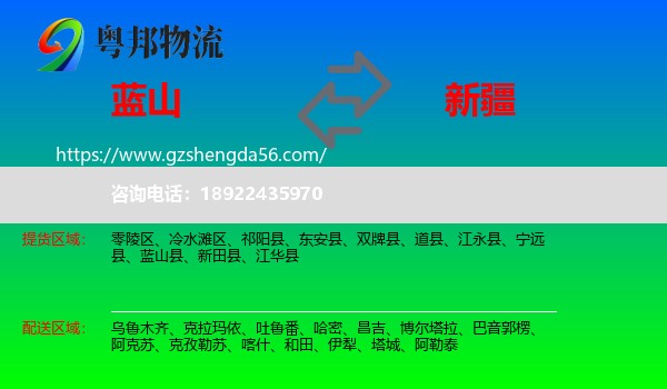 蓝山县到新疆物流