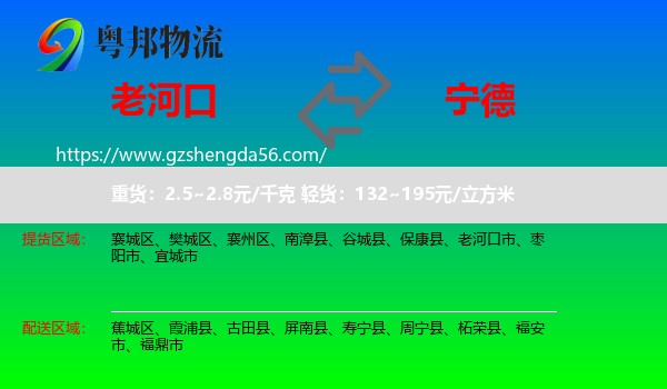 老河口市到宁德物流专线