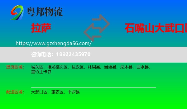 拉萨到大武口区物流专线