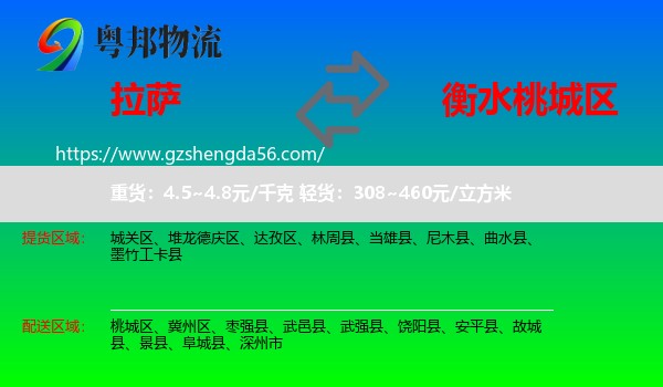 拉萨到桃城区物流专线