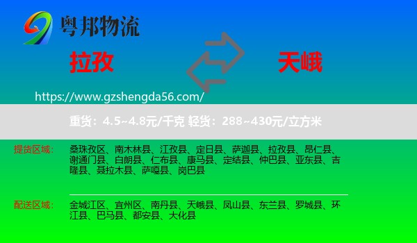 拉孜县到天峨县物流专线