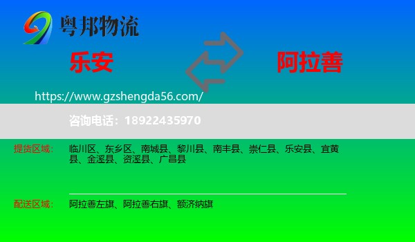 乐安县到阿拉善盟物流