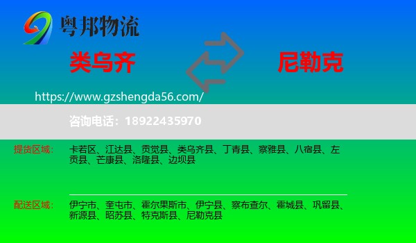 类乌齐县到尼勒克县物流专线