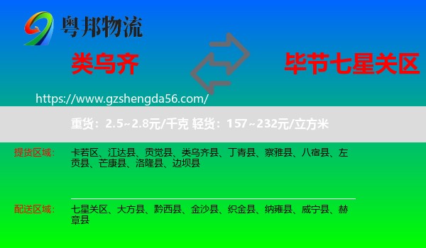 类乌齐县到七星关区物流专线