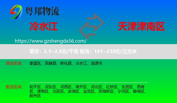 冷水江到津南区物流专线