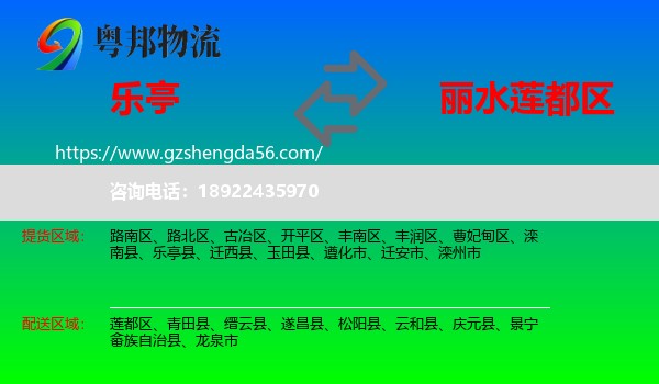 乐亭县到莲都区物流专线