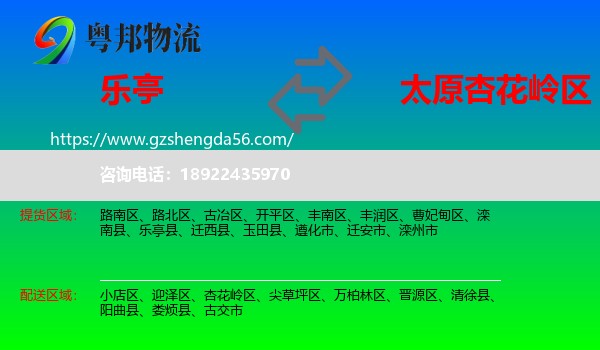 乐亭县到杏花岭区物流专线