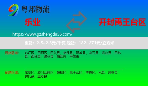 乐业县到禹王台区物流专线