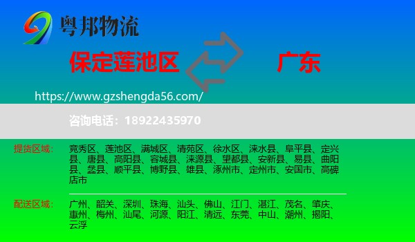 莲池区到广东物流