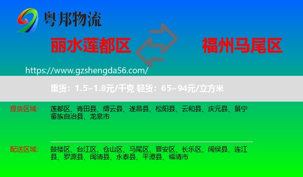 莲都区到马尾区物流专线