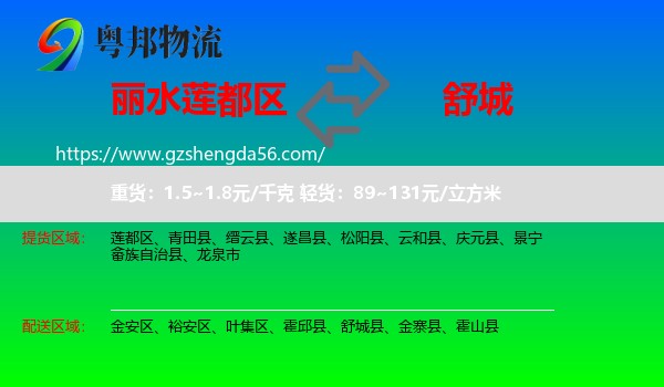 莲都区到舒城县物流专线