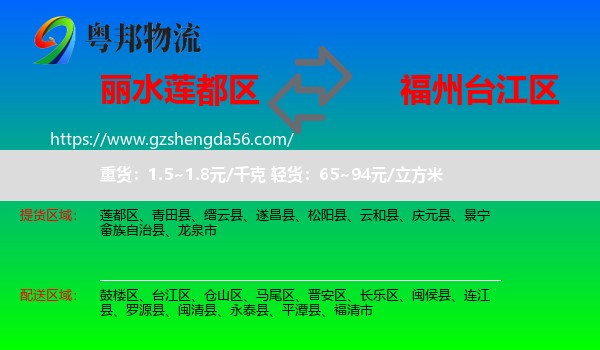 莲都区到台江区物流专线