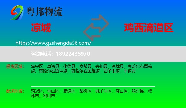 凉城县到滴道区物流专线
