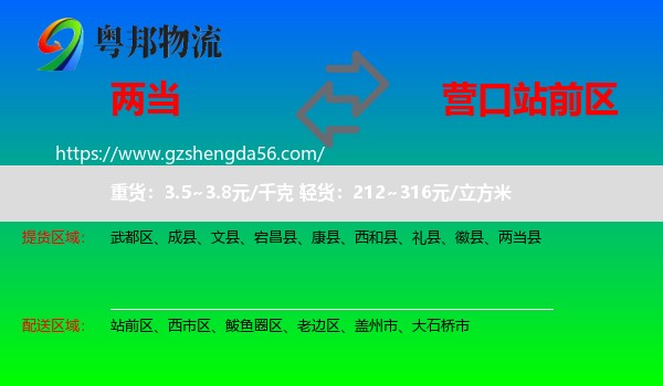 两当县到站前区物流专线