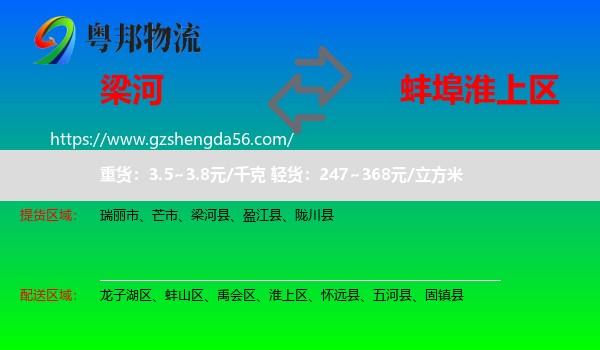 梁河县到淮上区物流专线