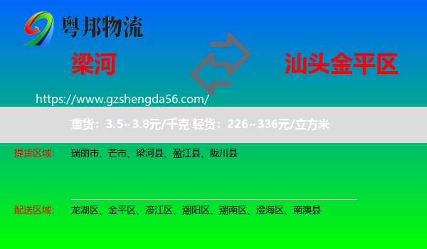 梁河县到金平区物流专线