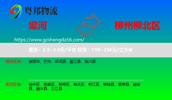 梁河县到柳北区物流专线
