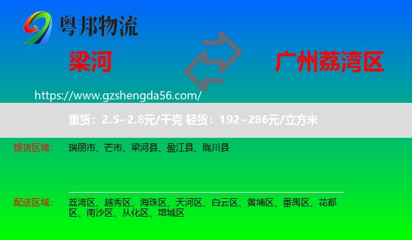 梁河县到荔湾区物流专线