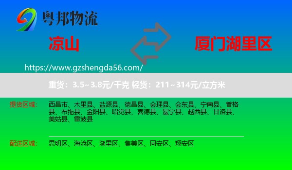 凉山到湖里区物流专线