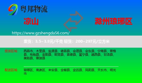 凉山到琅琊区物流专线